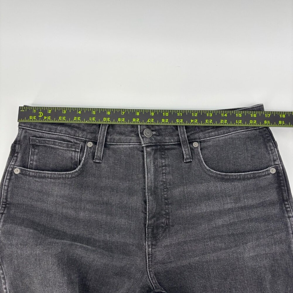 Madewell Curvy Mid Rise Stovepipe‎ Jeans Black Womens Size 30 Roll Up Ankle - Picture 10 of 11